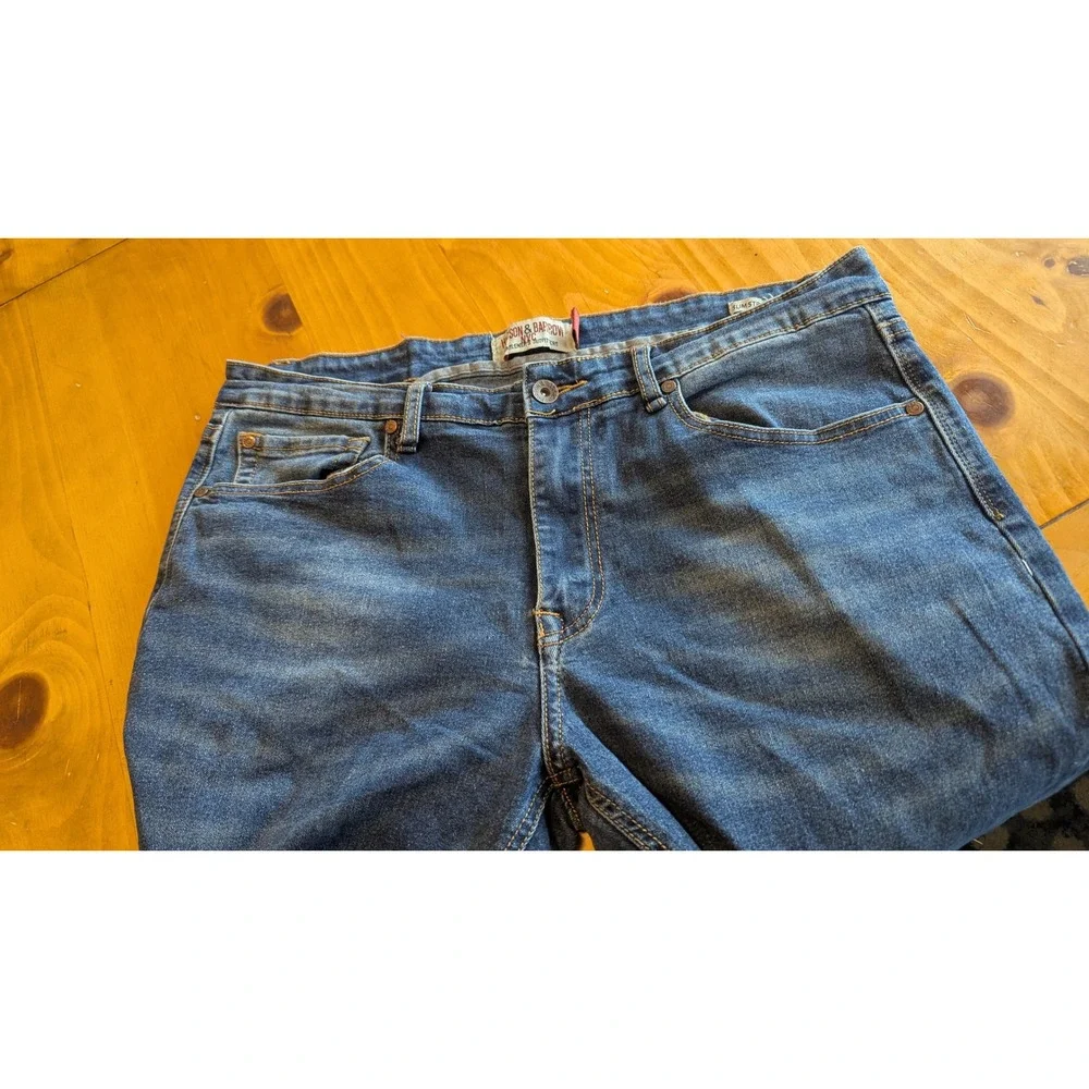 Hudson & Barrow NYC Mens Slim Stretch Jeans‎ Medium Wash Blue Size 34 Denim